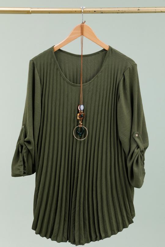 Blouses Women Khaki CHANA MOD H201 Efashion Paris