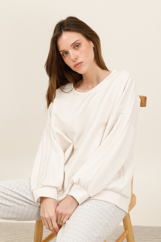 Sweats Femme Beige CHANA MOD SW24 Efashion Paris