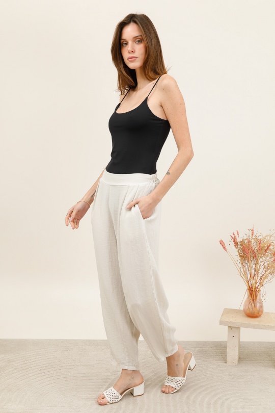 Pantaloni Donna Beige CHANA MOD PT323 Efashion Paris