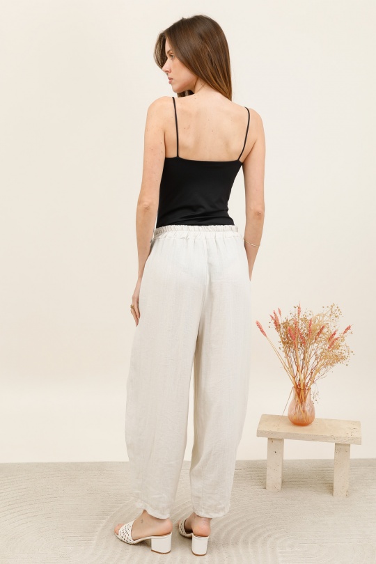 Pantaloni Donna Beige CHANA MOD PT323 Efashion Paris