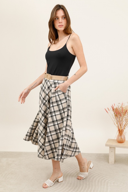 Gonne Donna Beige CHANA MOD J70 Efashion Paris