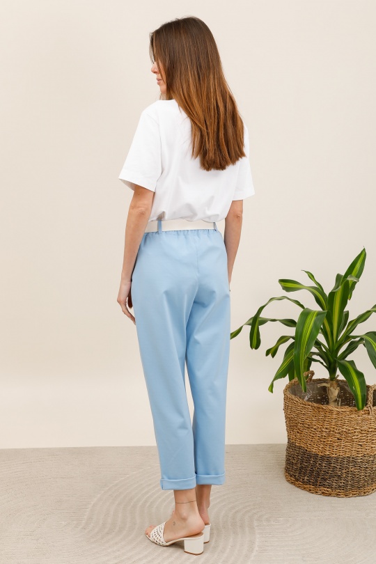 Pantaloni Donna Sky blue CHANA MOD PT334 Efashion Paris