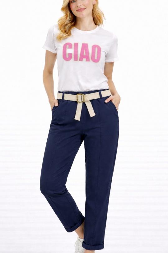 Pantaloni Donna Sky blue CHANA MOD PT334 Efashion Paris