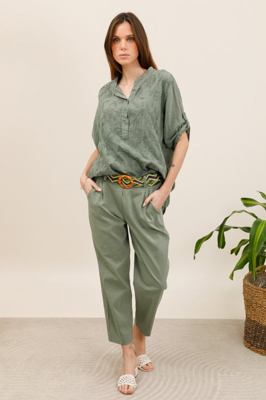 Pantaloni Donna Khaki CHANA MOD PT328 Efashion Paris