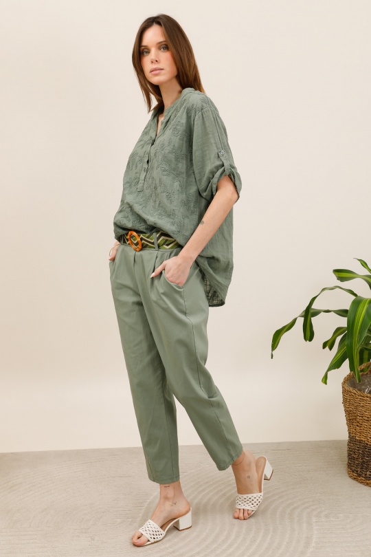 Pantaloni Donna Khaki CHANA MOD PT328 Efashion Paris