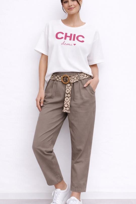 Pantaloni Donna Khaki CHANA MOD PT328 Efashion Paris