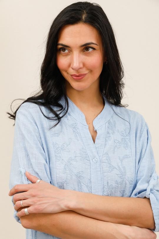 Robes courtes Femme Bleu ciel CHANA MOD CH362 Efashion Paris