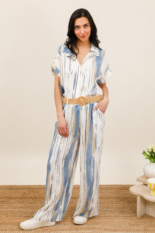 Pantaloni Donna Sky blue CHANA MOD PT352 Efashion Paris