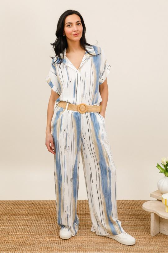 Pantaloni Donna Sky blue CHANA MOD PT352 Efashion Paris