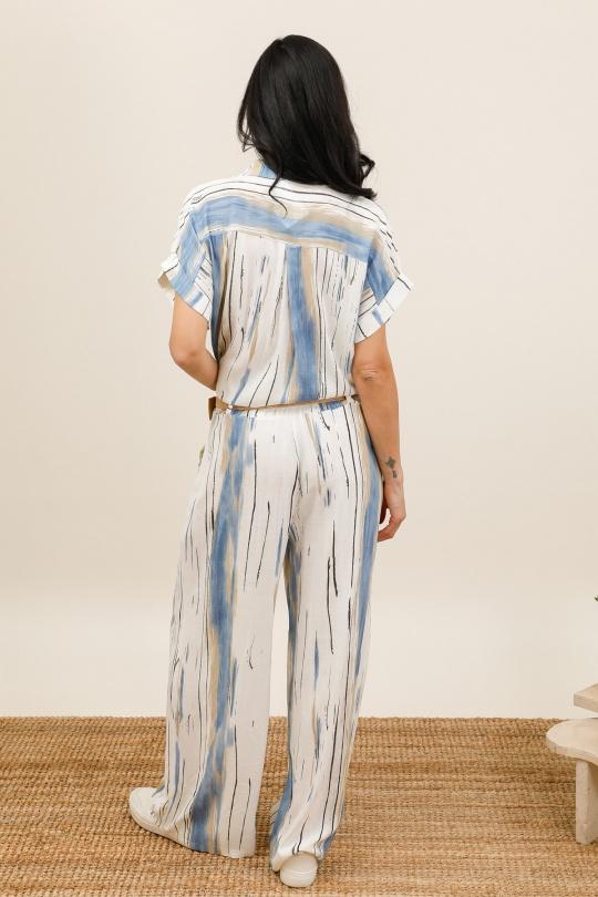 Pantaloni Donna Sky blue CHANA MOD PT352 Efashion Paris