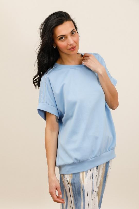 Felpa Donna Sky blue CHANA MOD SW27 Efashion Paris