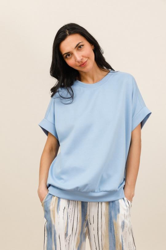 Felpa Donna Sky blue CHANA MOD SW27 Efashion Paris