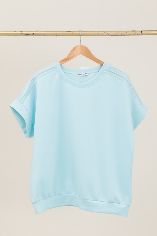 Felpa Donna Sky blue CHANA MOD SW27 Efashion Paris