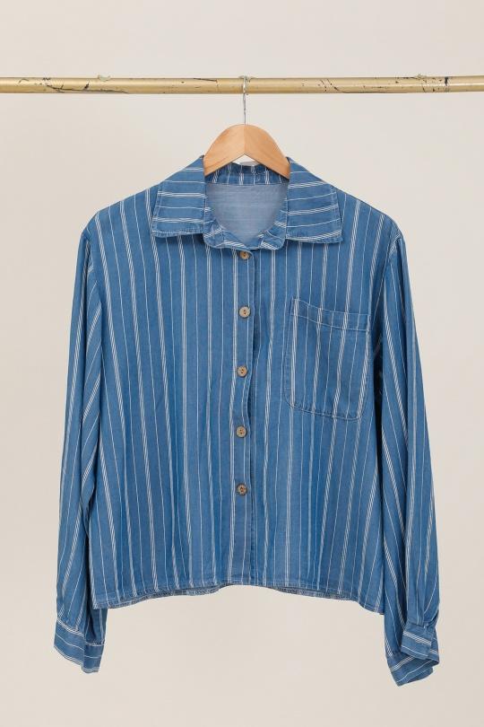 Camicie Donna Marine blue CHANA MOD CH2629 Efashion Paris