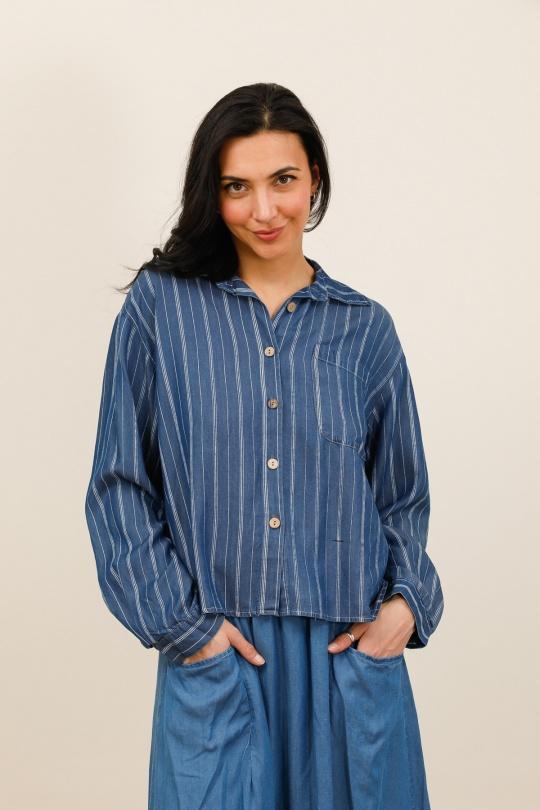 Camicie Donna Marine blue CHANA MOD CH2629 Efashion Paris