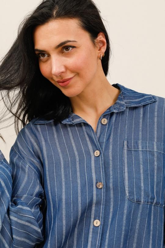 Camicie Donna Marine blue CHANA MOD CH2629 Efashion Paris