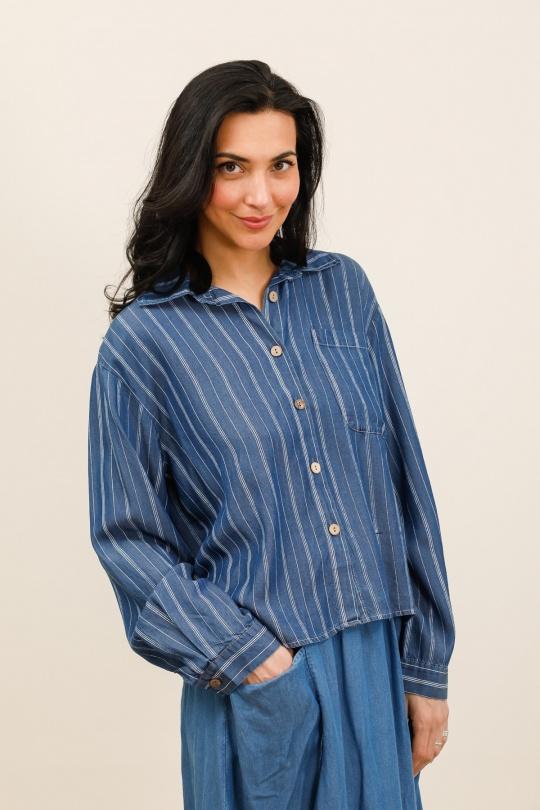 Camicie Donna Marine blue CHANA MOD CH2629 Efashion Paris