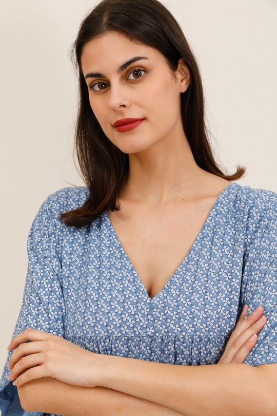 Robes longues Femme Bleu jean CHANA MOD R615 Efashion Paris