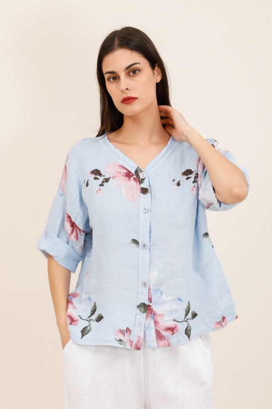 Chemises Femme Bleu ciel CHANA MOD V25 Efashion Paris