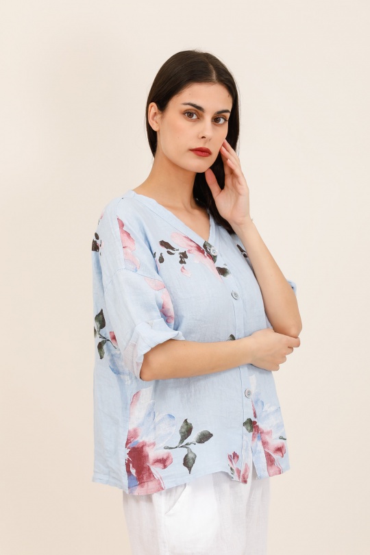 Chemises Femme Bleu ciel CHANA MOD V25 Efashion Paris