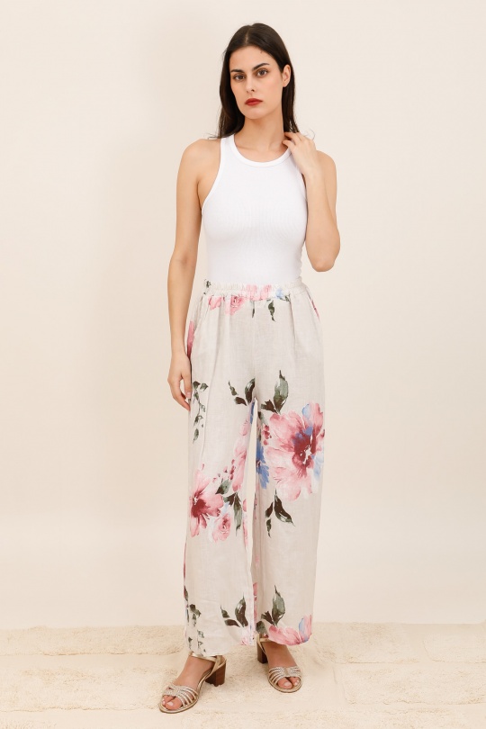 Pantaloni Donna Beige CHANA MOD PT353 Efashion Paris