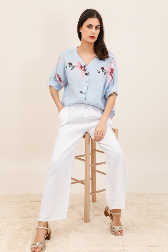 Pantaloni Donna White CHANA MOD PT355 Efashion Paris