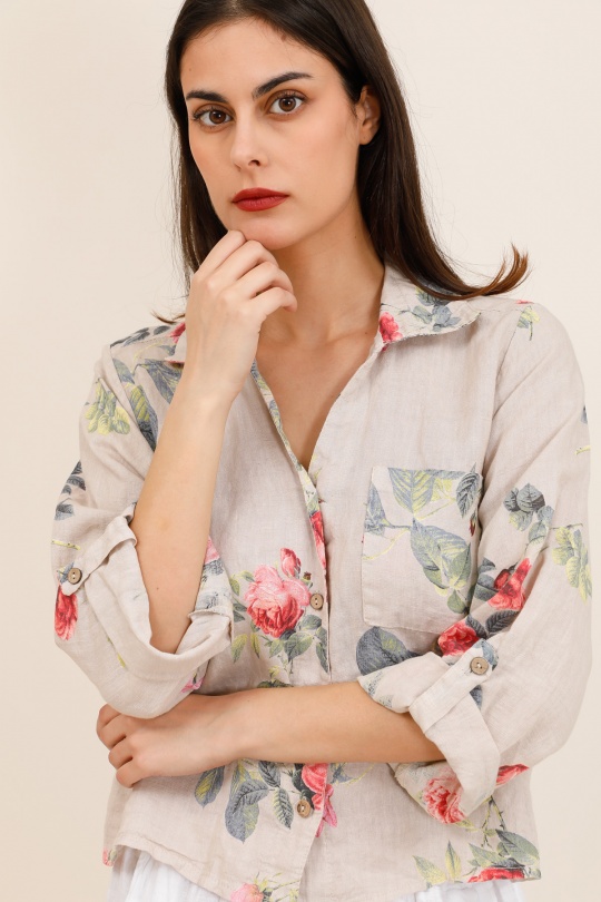 Camicie Donna Beige CHANA MOD CH364 Efashion Paris