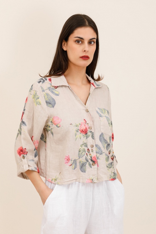 Camicie Donna Beige CHANA MOD CH364 Efashion Paris