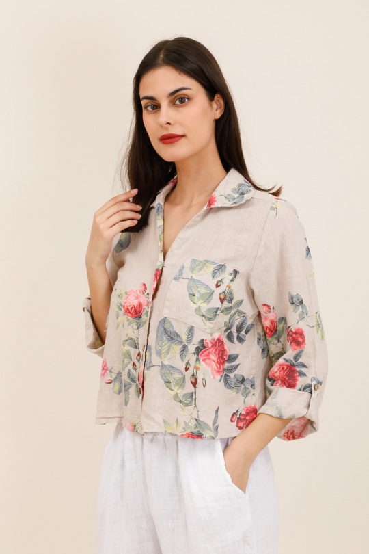 Camicie Donna Beige CHANA MOD CH364 Efashion Paris