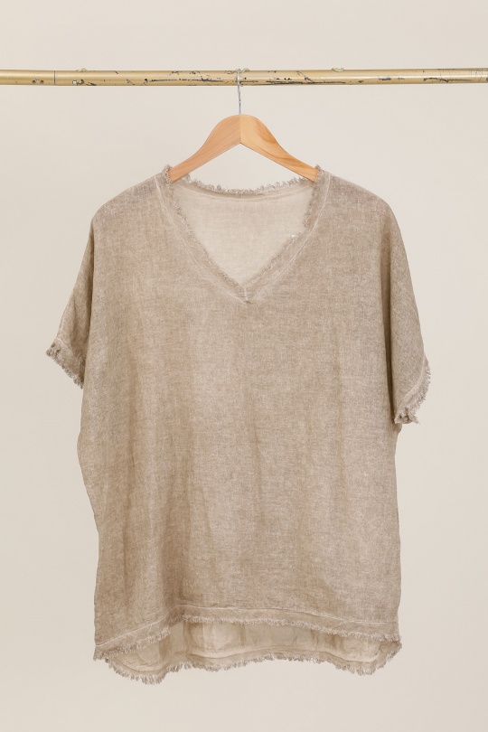 T-shirts Donna Beige CHANA MOD H319 Efashion Paris