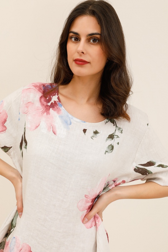 Abiti al polpaccio Donna Beige CHANA MOD R616 Efashion Paris