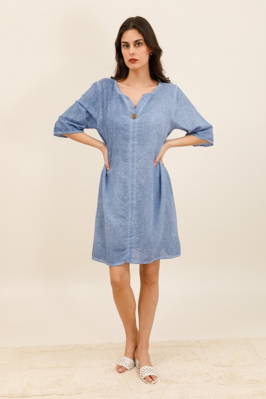 Short dresses Women Marine blue CHANA MOD TU350 Efashion Paris