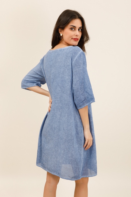 Short dresses Women Marine blue CHANA MOD TU350 Efashion Paris