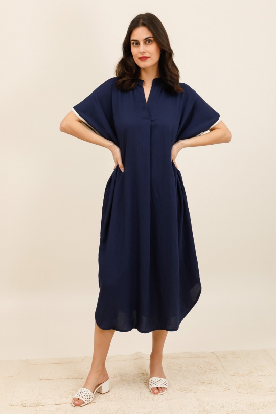 Robes longues Femme Bleu marine CHANA MOD R617 Efashion Paris