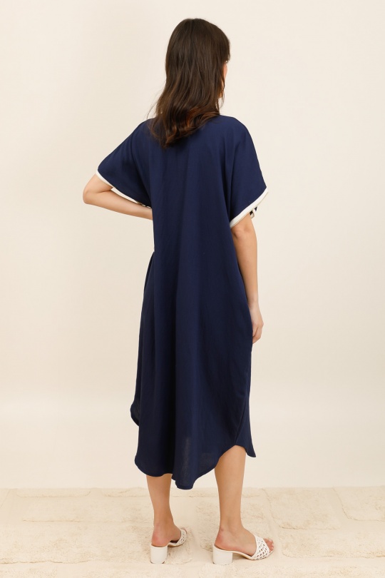 Robes longues Femme Bleu marine CHANA MOD R617 Efashion Paris