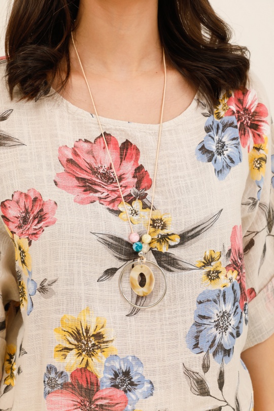 Blouses Femme Beige CHANA MOD H318 Efashion Paris