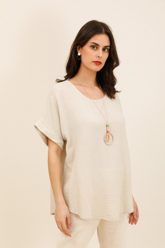 Tops Mujer Beige CHANA MOD H316 Efashion Paris