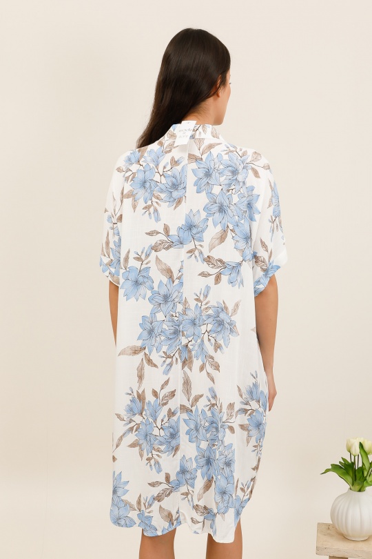 Midi dresses Women Sky blue CHANA MOD R619 Efashion Paris