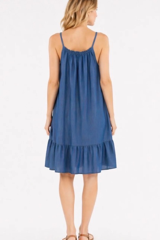 Robes mi-longues Femme Bleu jean CHANA MOD TU660 Efashion Paris