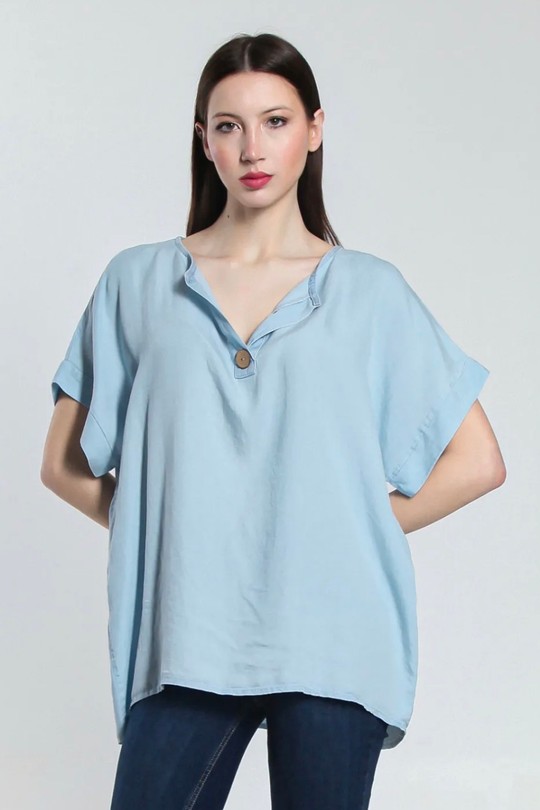 Blouses Femme Bleu clair CHANA MOD CH304 Efashion Paris