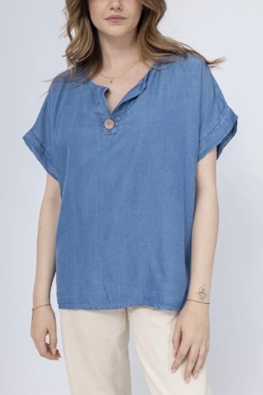 Blouses Femme Bleu clair CHANA MOD CH304 Efashion Paris