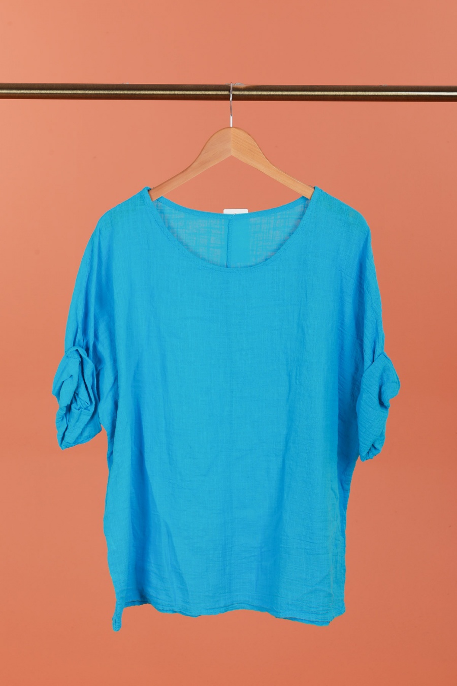 T-shirts Women Turquoise CHANA MOD H115 #c Efashion Paris