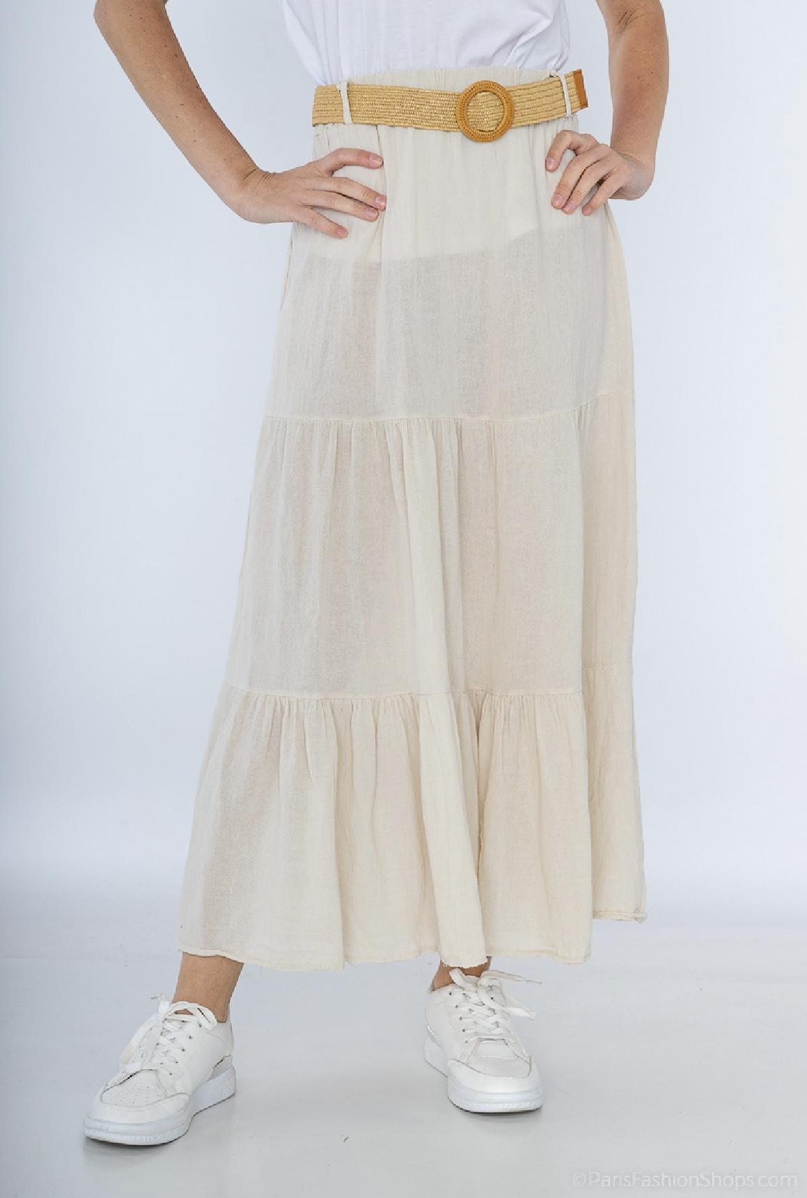Skirts Women Beige CHANA MOD J24 #c Efashion Paris