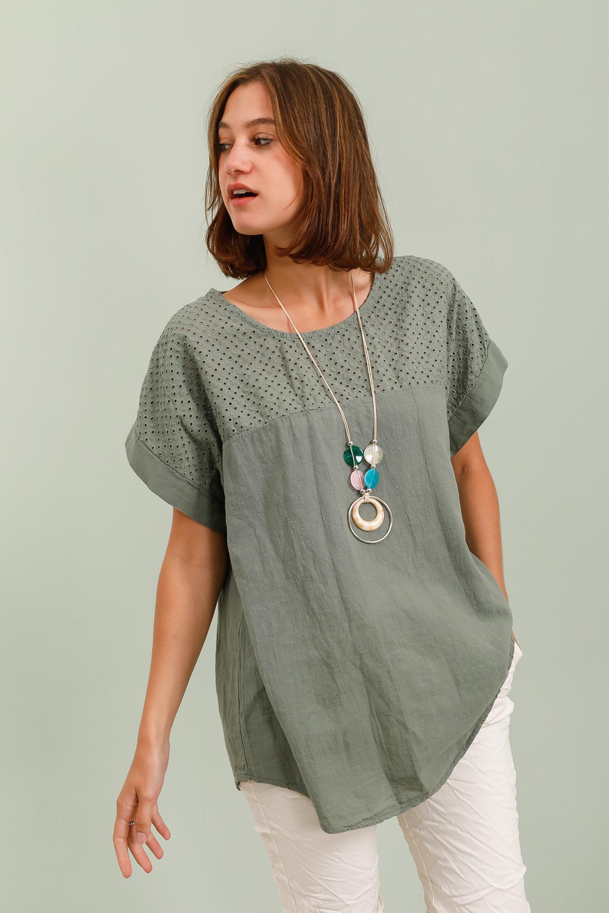 Blouses Femme Kaki CHANA MOD H617 #c Efashion Paris