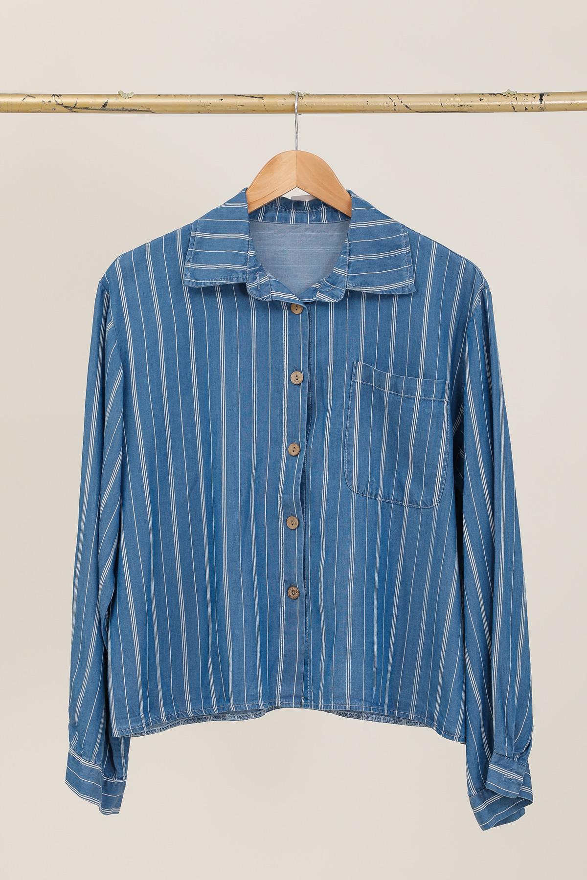 Camicie Donna Marine blue CHANA MOD CH2629 #c Efashion Paris