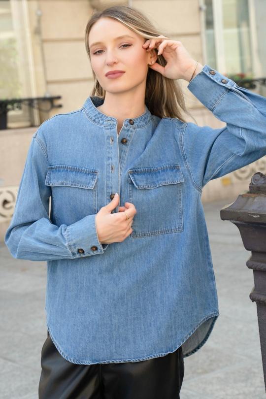 Blouses Femme Bleu jean CIMINY C10808 Efashion Paris