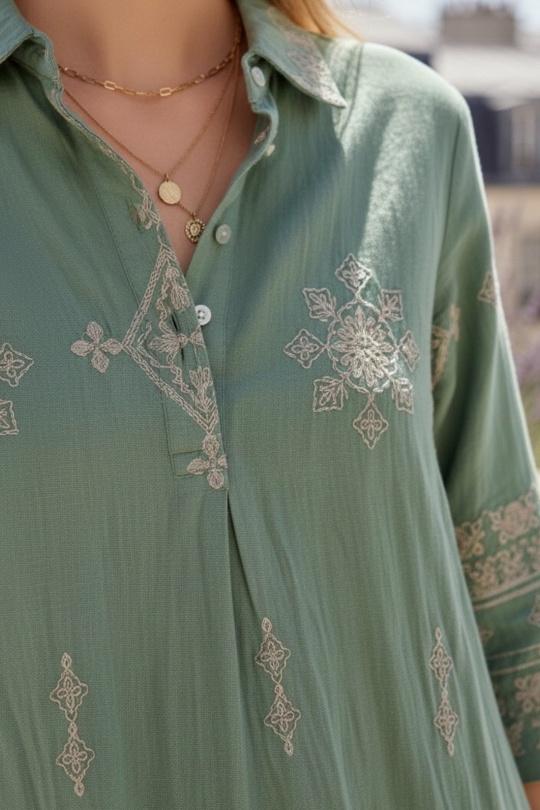 Robes courtes Femme Vert CIMINY C11042 Efashion Paris