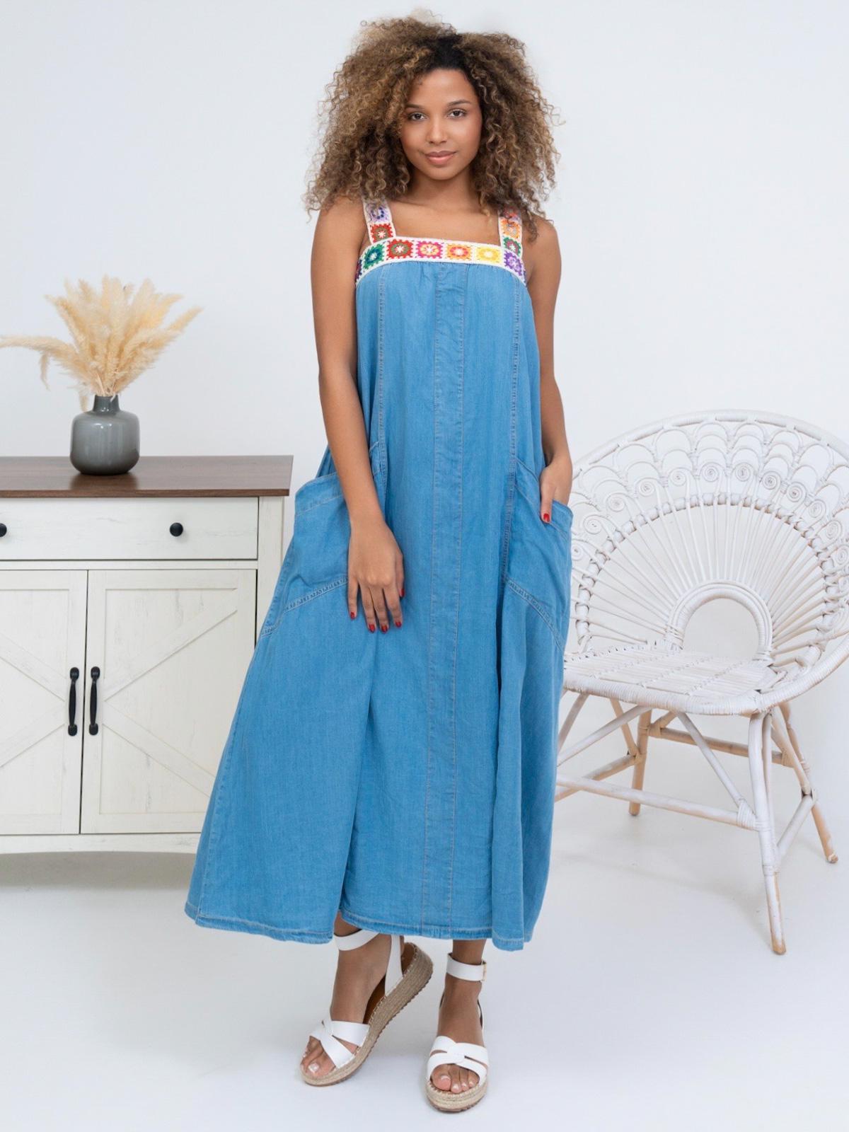 Maxi dresses Women Jean blue CIMINY M0194 #c Efashion Paris