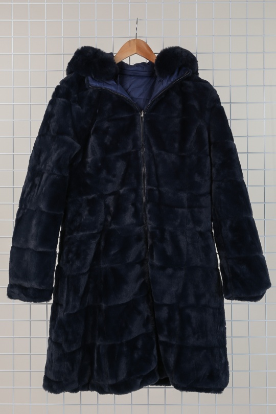 Doudounes Femme Bleu NEW LOLO BM6618 REVESIBLE Efashion Paris