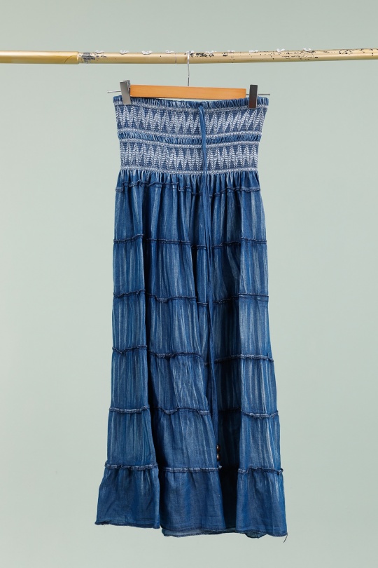 Abiti al polpaccio Donna White/Blue NEW LOLO B315 Efashion Paris